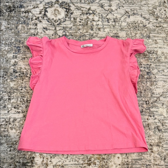 Zara Pink Ruffle Tank Top - Picture 1 of 3